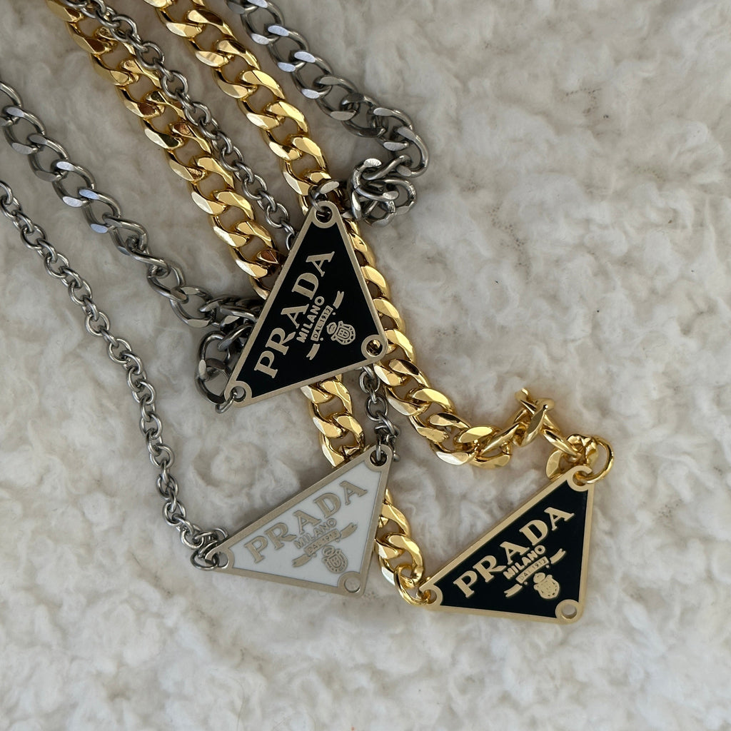 Black Prada Symbole Pendant Necklace